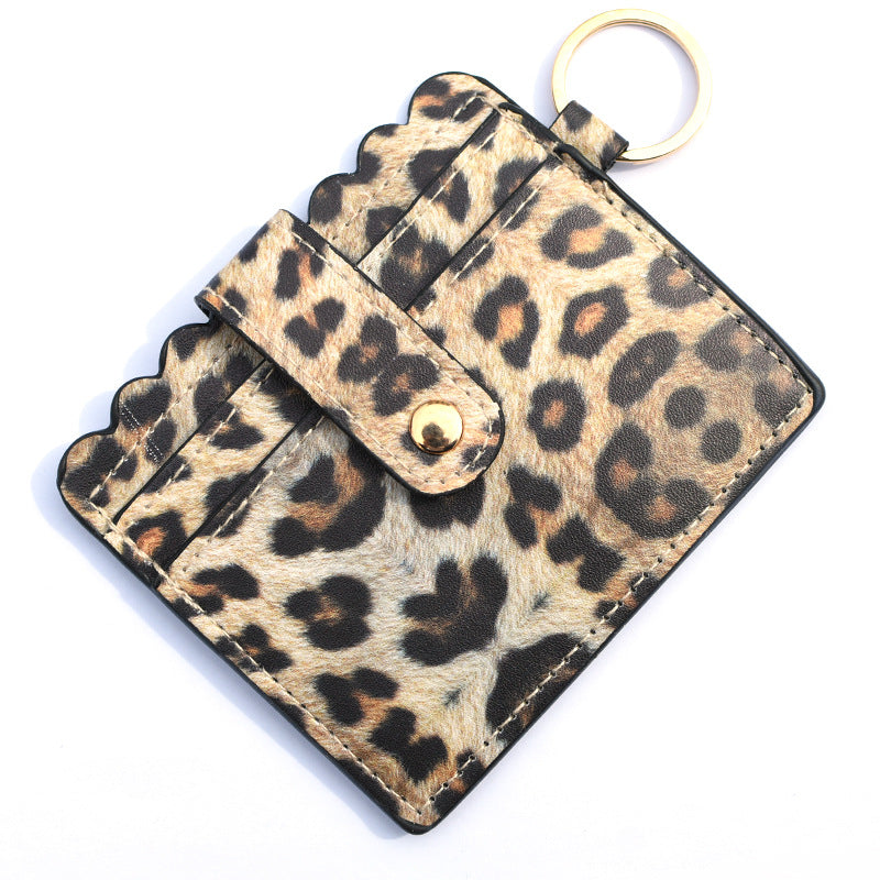Wholesale PU Leather Leopard Purse Keychain